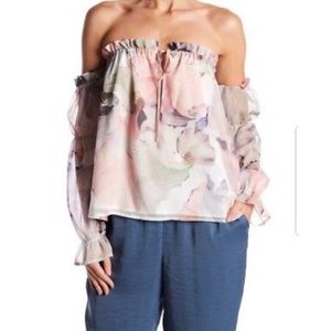Vince Camuto chiffon off the shoulder top